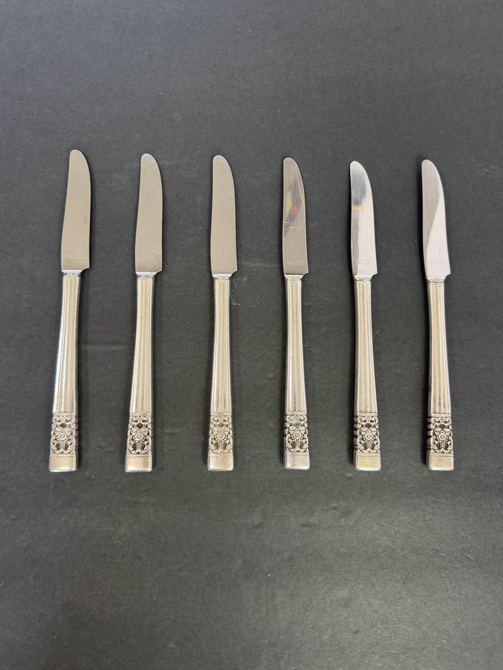 Community Plate Coronation Silverplate Dinner Knives Set of 6 Stainless